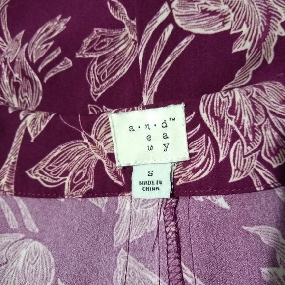 A.n.d Eawy Asymmetric V Neck Floral Knee Length Pullover Shift Knit Dress Size S - Picture 4 of 6